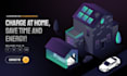 design isometric illustrations for electric vechile ev website app platform