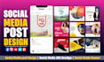 do creative social media design, post, banner ads