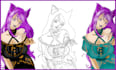 draw 2d style anime art, anime characters, etc