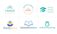 design custom education school college university academy logo with branding kit