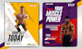 creat gym poster, sports flyer, fitness flyer and poster