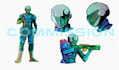 create comic and metal gear character concept art sheet