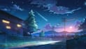 make anime landscape background novel game wallpaper 2d art, character with ai