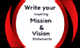 write inspiring mission and vision statement with company intro