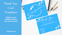 thank you card templates simple blue bubble