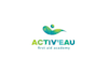 design perfect genius swimming academy logo with package