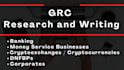 do research and write on governance, risk and compliance grc