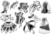 draw stylized objects and animals black and white