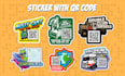 make sticker design with qr code integrated