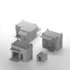 3d model of low poly buildings