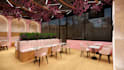 design modern restaurant or cafe interior with 3d render
