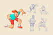 create a model sheet of your character in cartoon style