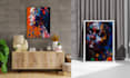 create unique printable digital oil paint abstract wall art design
