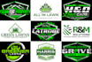 super landscape, grass trimming, and lawn care logo design