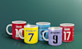 create a custom coffee mug design of your football team