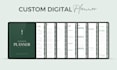 do custom digital planner template, calendar, journal for etsy and good notes