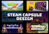 design steam capsule design for game and marketing banner