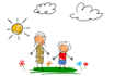 make a stickman  stick figure with kid drawing style