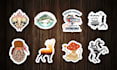 design sticker, badge, label and unique logo