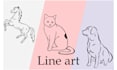 create silhouette line art logo