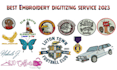 convert logo into embroidery digitizing file dst pes jef emb in 1 hour