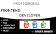 do your front end web development projects using html, css, javascript