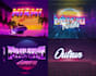 make 80s logo with vintage touch metallic chrome designs