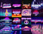 do 80s retro design unique logo with metallic chrome effects