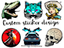 design unique and eye catching stickers for you