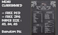 menu food and drinks like a chalkboard or classic