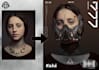 edit a portrait photo into a cyberpunk poster