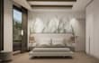 design a stylish and cozy bedroom with 5 realistic visuals and floor plan