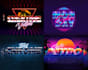 make 80s vaporwave logo styles in neon text designs