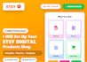 set up USA etsy digital products shop that sells printables in 24 hours