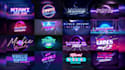 do 80s retrowave logo designs and futuristic synthwave style
