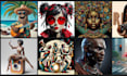 design a bulk ai art and enhance with photoshop