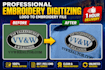 do embroidery digitizing logo into dst pes emb within 1 hour