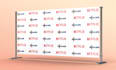 create an outstanding event backdrop design, step and repeat, red carpet, expo b