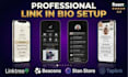 set up linktree bio link landing page for social media