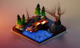 model 3d low poly game ready assets and environment