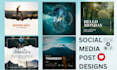 design social media posts graphics for instagram and all platforms