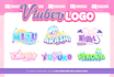 create cute vtuber logo design for vtuber streamer chibi style