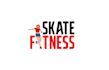 roller skating lessons cartoon logo design