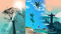creative flat illustration landscape