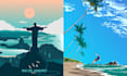 illustrate flat illustration landscape