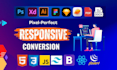 convert PSD to HTML figma to HTML xd to html bootstrap responsive web