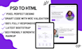 convert figma to html, xd to html, psd to html responsive bootstrap 5