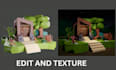 edit and texture 3d modelling environment, assets props, 3d art using blender