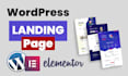 design wordpress landing page on elementor