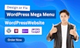 design or fix wordpress mega menu using  max mega menu, jet menu or elementskit